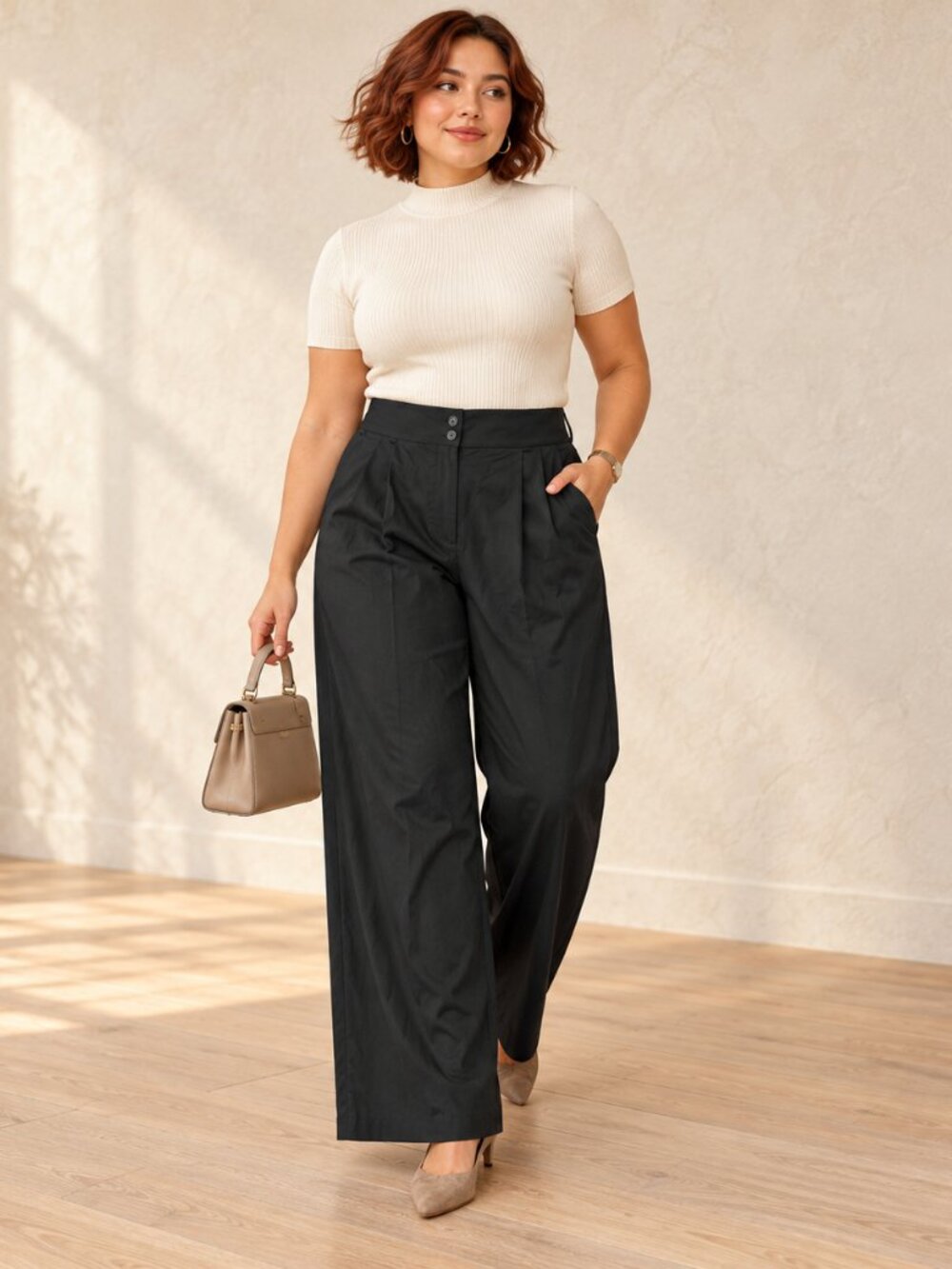 NWT H&M Black Wide-Leg Dress Pants Size 12